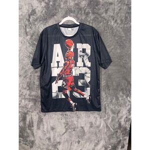 Michael Jordan Air 23 Graphic T-Shirt Black Mesh XXL Chicago Bulls Basketball